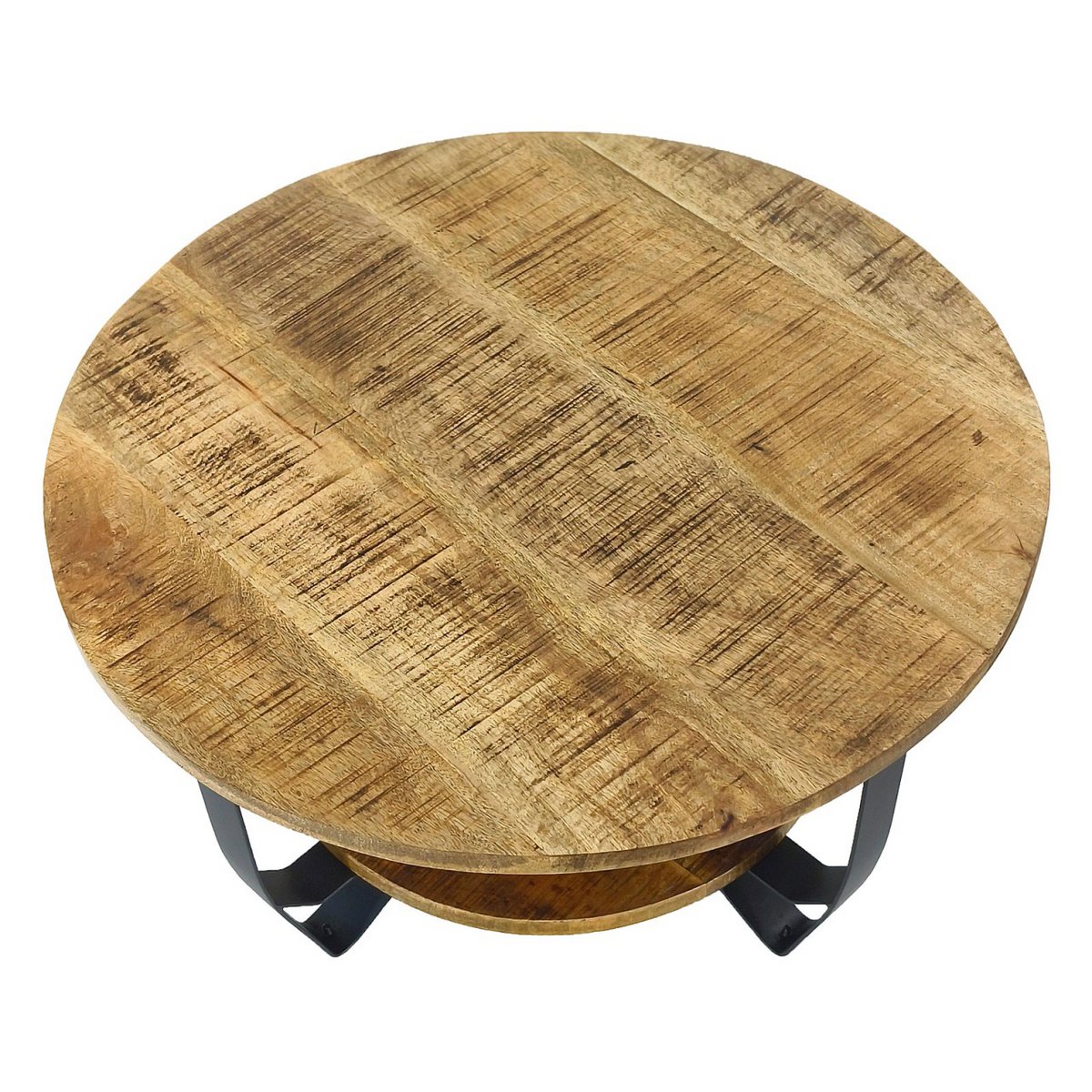Salontafel rond ø65cm bijzettafel Los Angeles metalen frame zwart