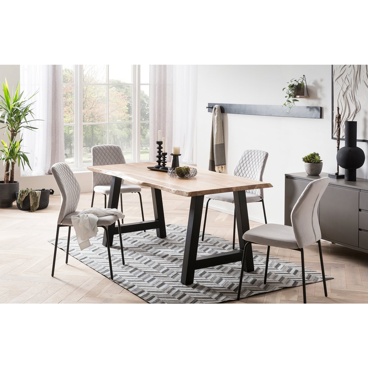 Stoelenset van 2 lichtgrijs