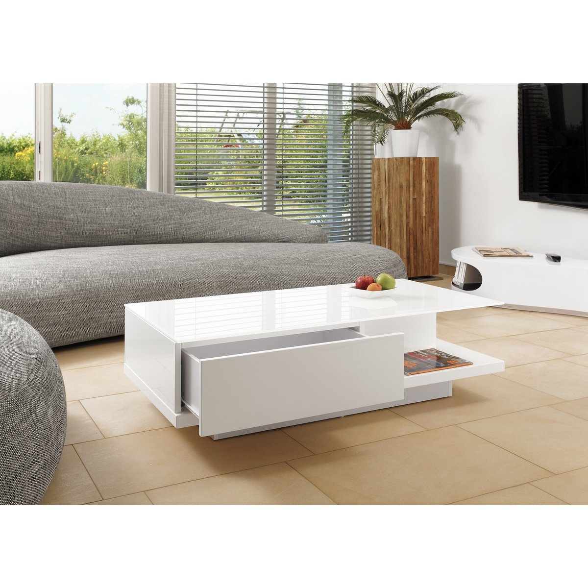 Salontafel 120x60x36 cm wit