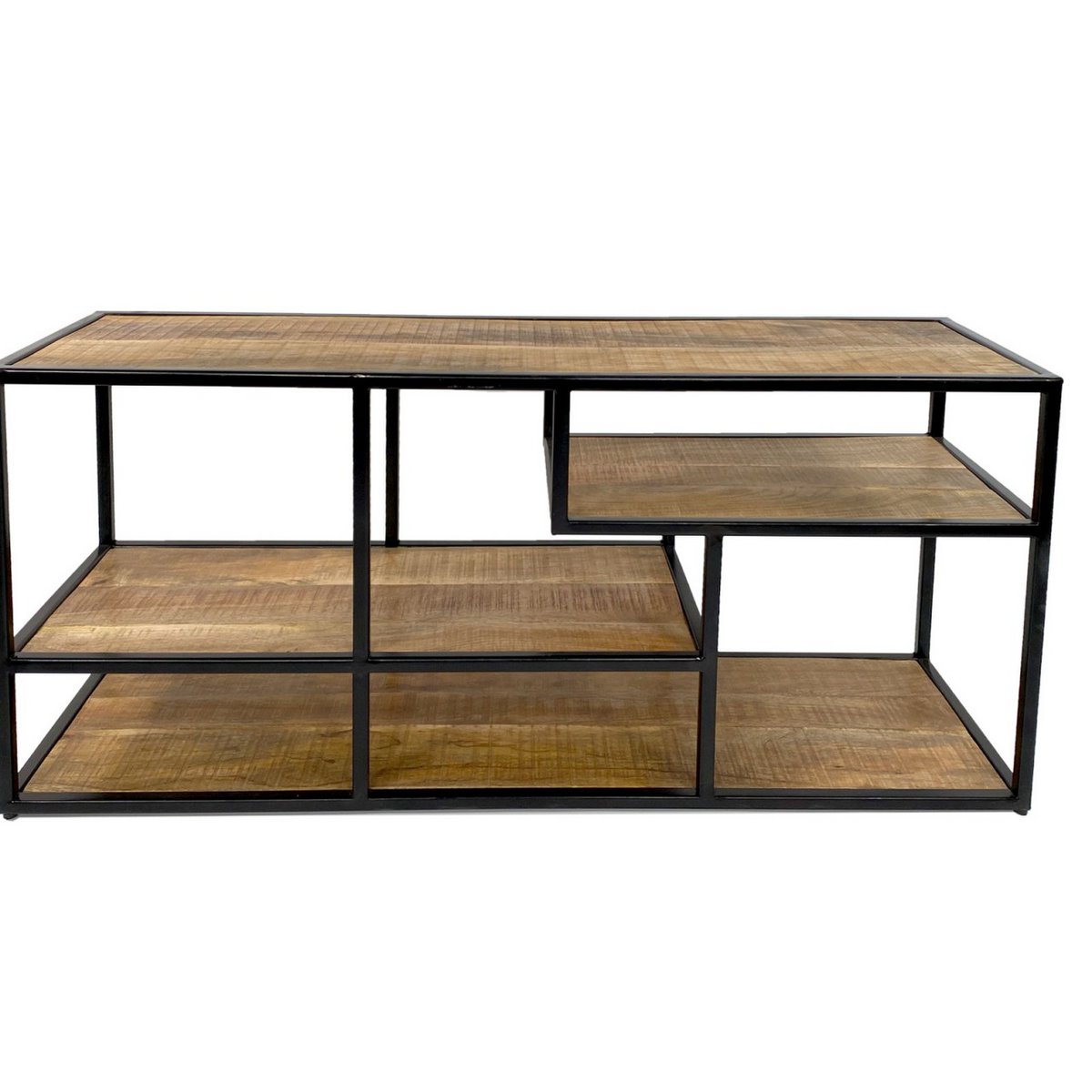 Staande plank scheidingswand boekenplank media plank boekenplank 130x60x36cm Liverpool metalen frame zwart