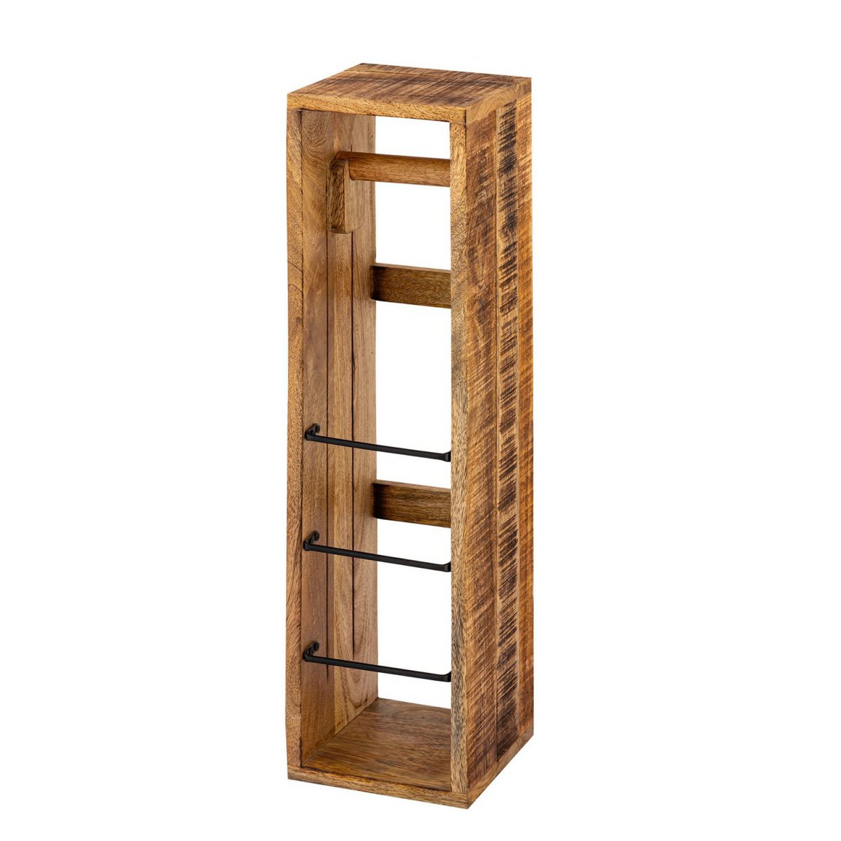 Toiletpapierhouder Toiletpapierhouder hout 17x17 H 65 cm mantelrol houder vierkant mango hout