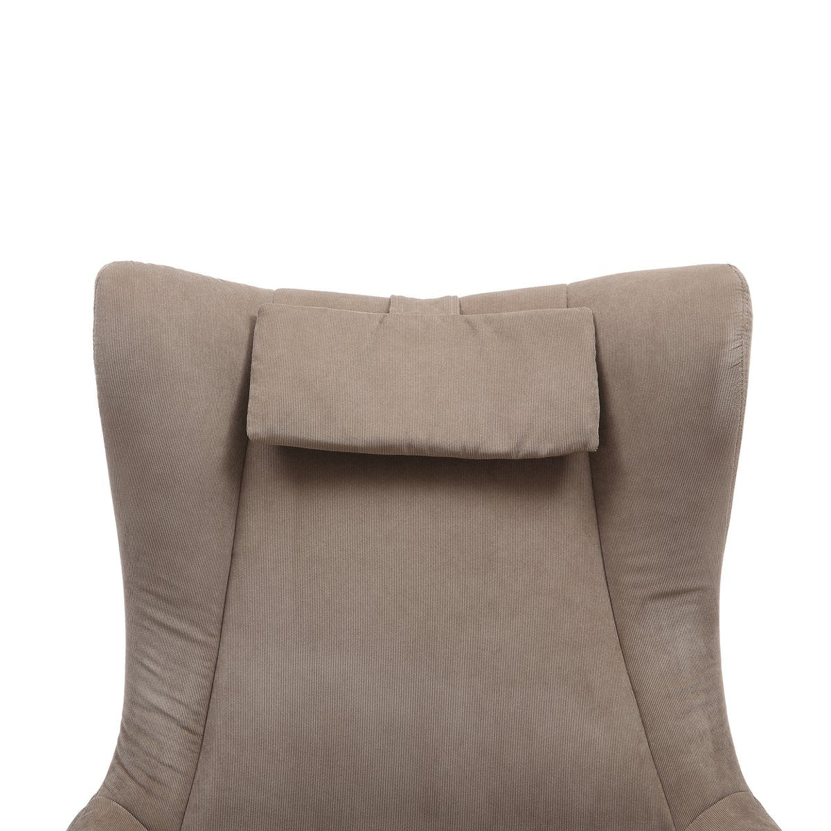 Fauteuil en kruk corduroy look bruin