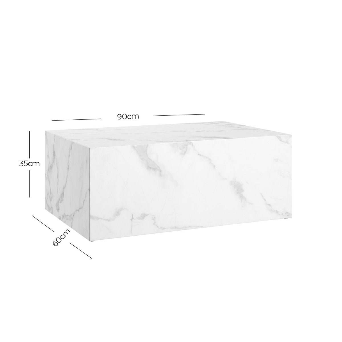 Salontafel wit 90x60 cm