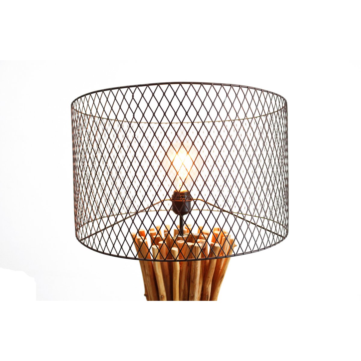 Vloerlamp drijfhout naturel/zwart 149 cm