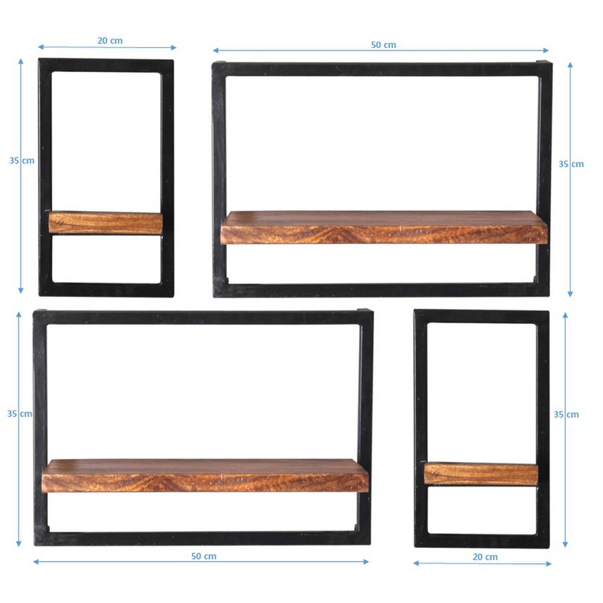 Wandplankenset, 4 stuks