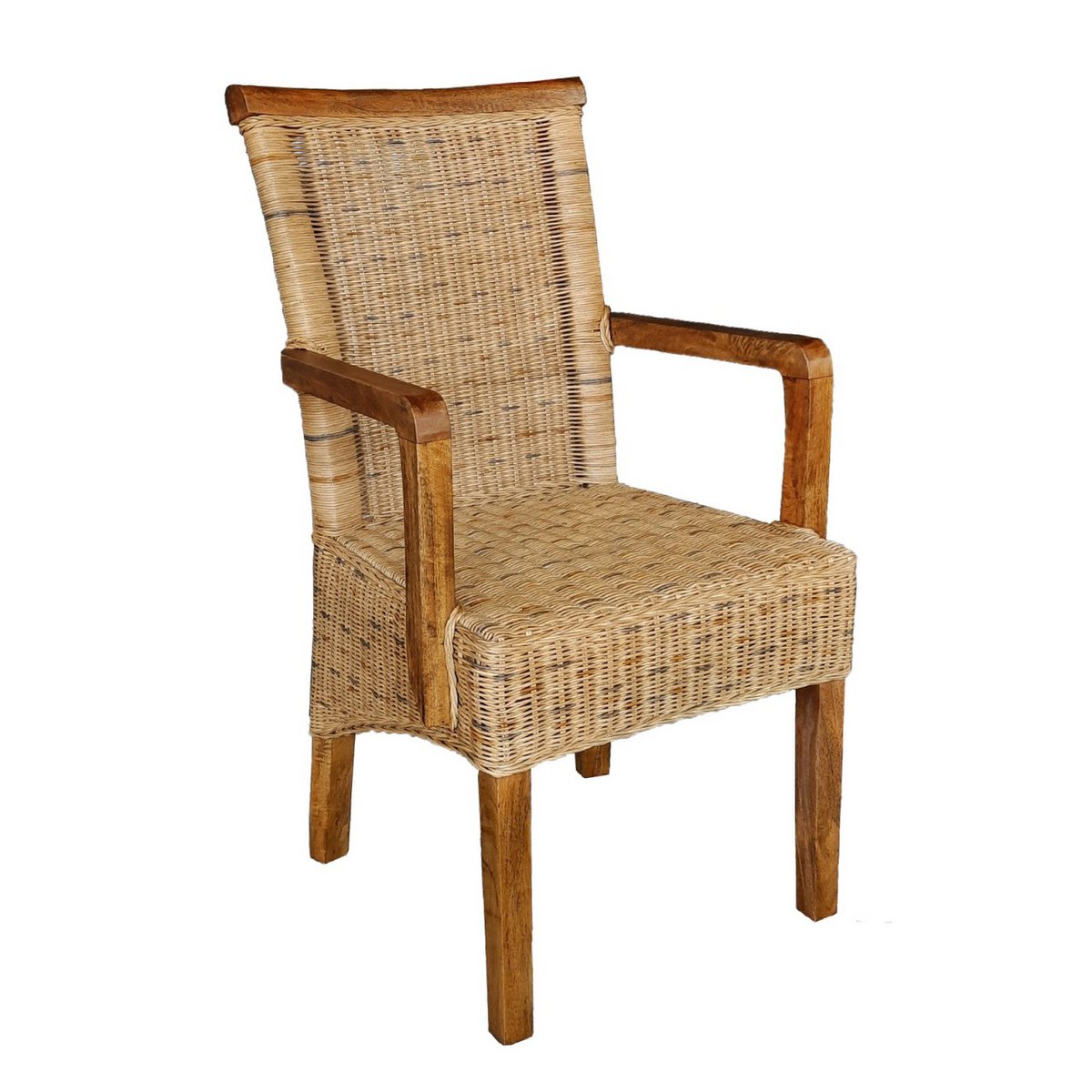 Rotan stoelen set van 4 eetkamerstoelen met armleuningen tabacco Perth rieten stoel rotan fauteuil
