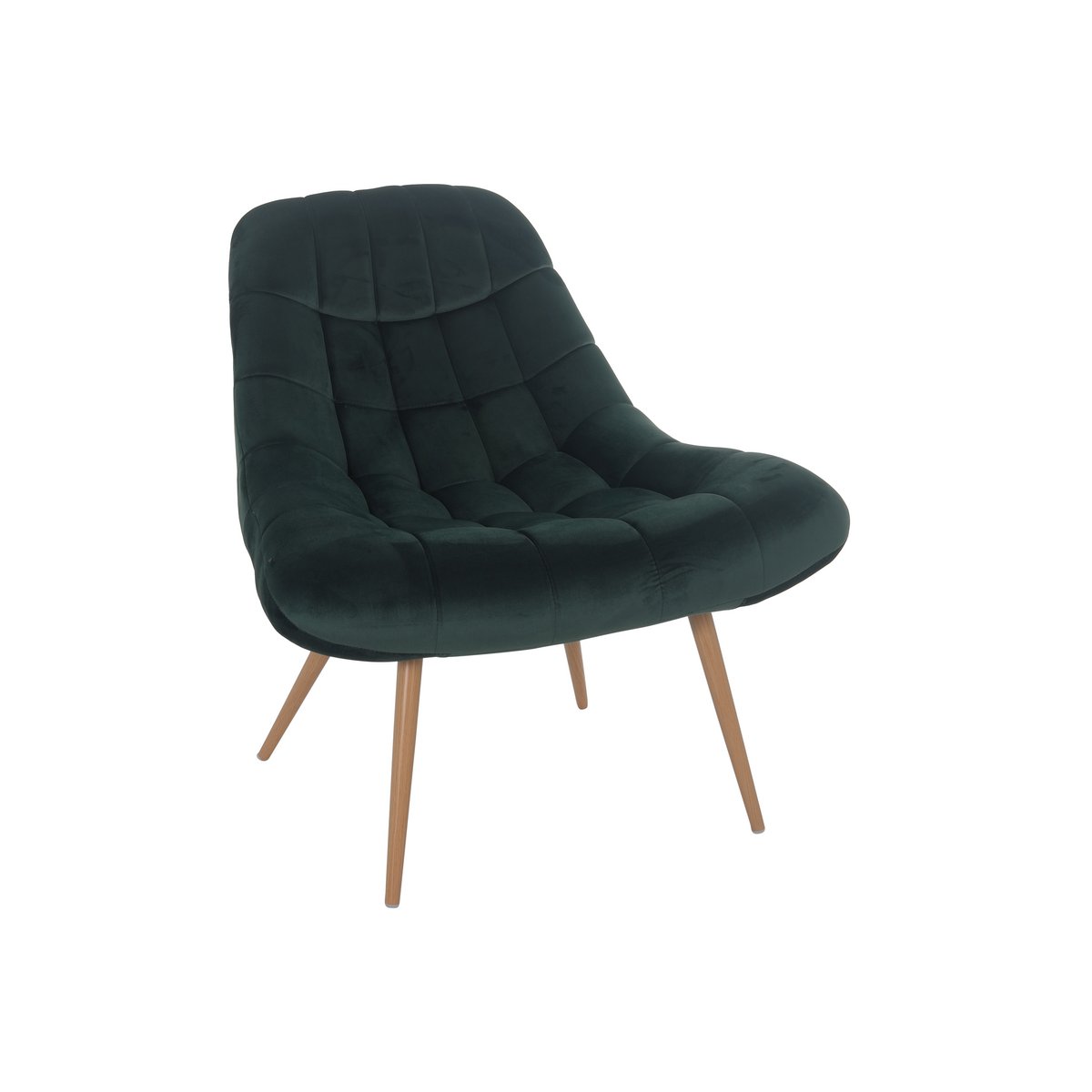 Fauteuil XXL fluweel groen metaal houtlook