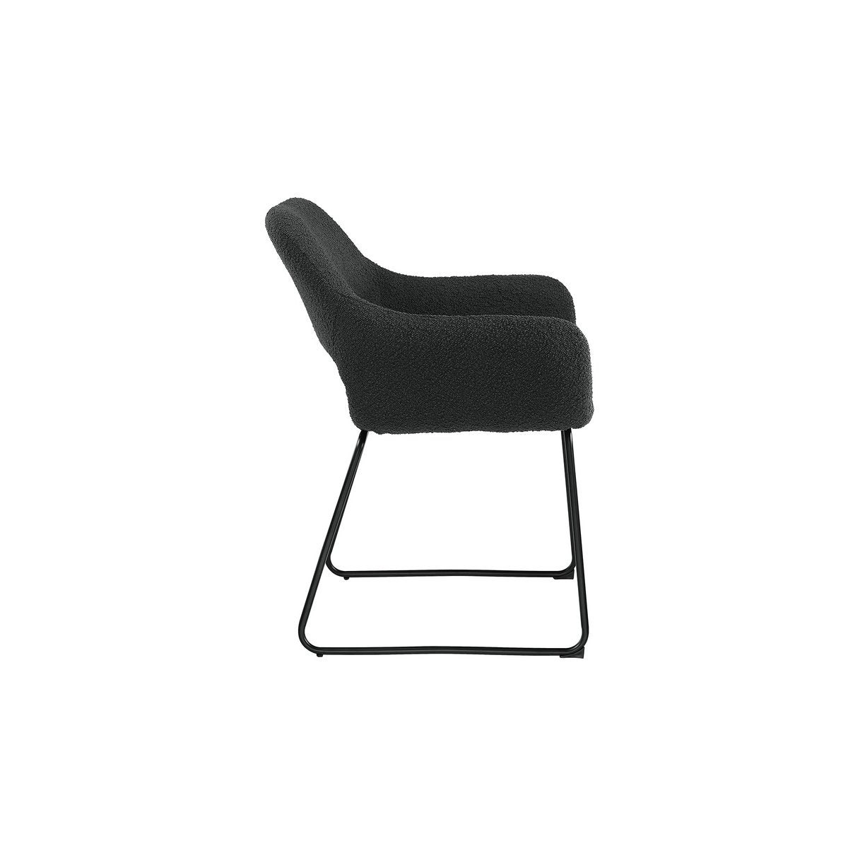 Fauteuil met ruguitsparing Bouclé stof antraciet