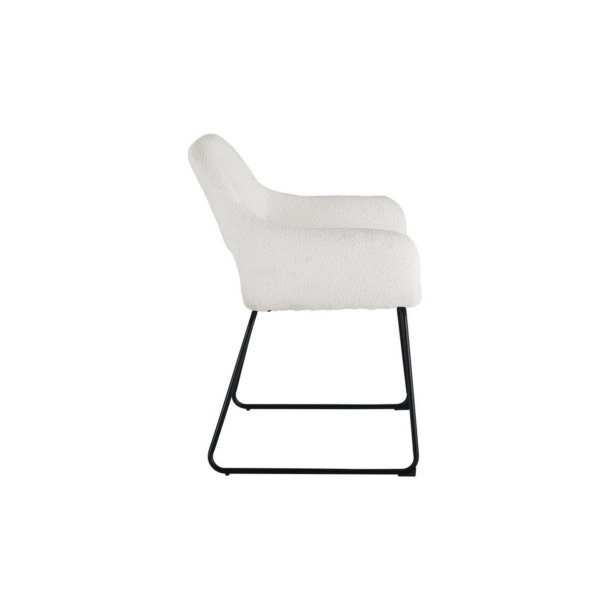 Fauteuil met ruguitsparing Bouclé stof wit