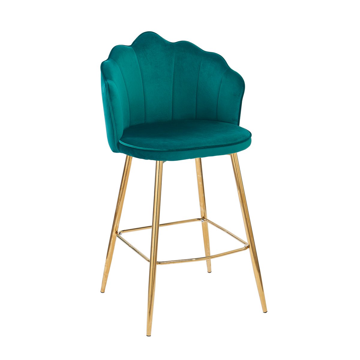 Set van 2 Shell Design Velvet Barkrukken Groen