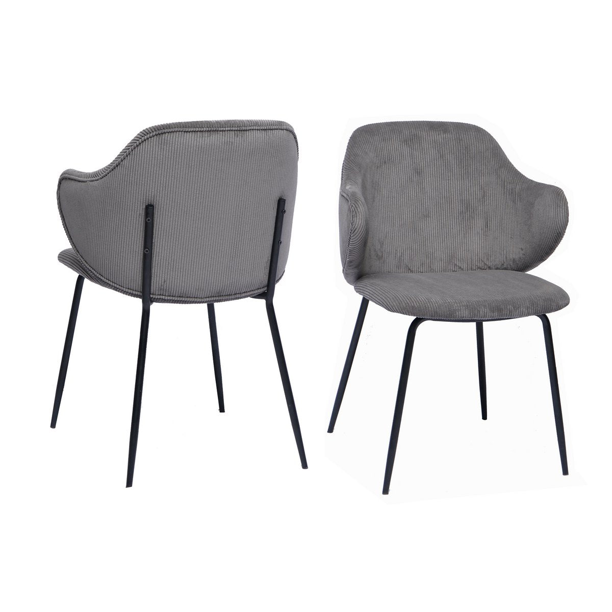 Set van 2 fauteuils grijs