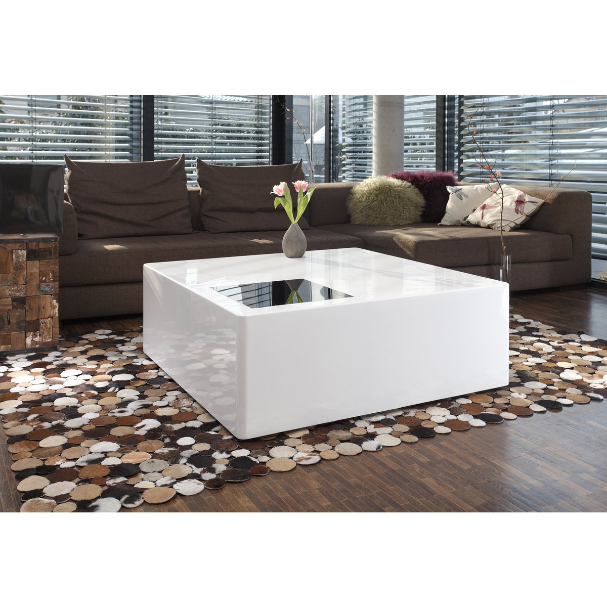 Salontafel 100x100x45 cm wit