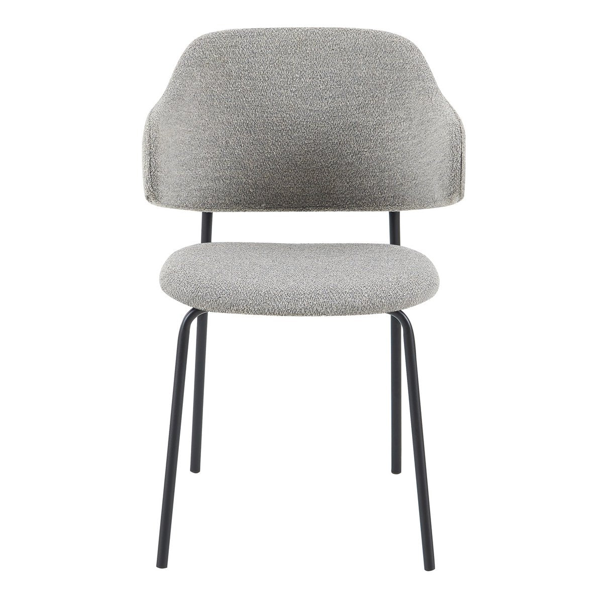 Bouclé fauteuil set van 2 lichtgrijs