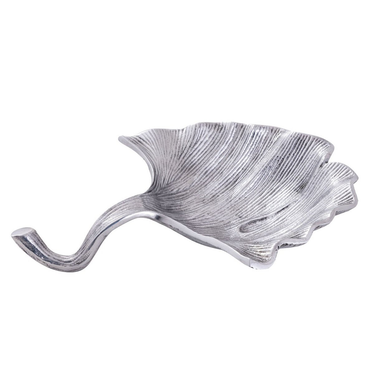 Decoratieve schaal aluminium ginkgo groot goud of zilveren bladschaal