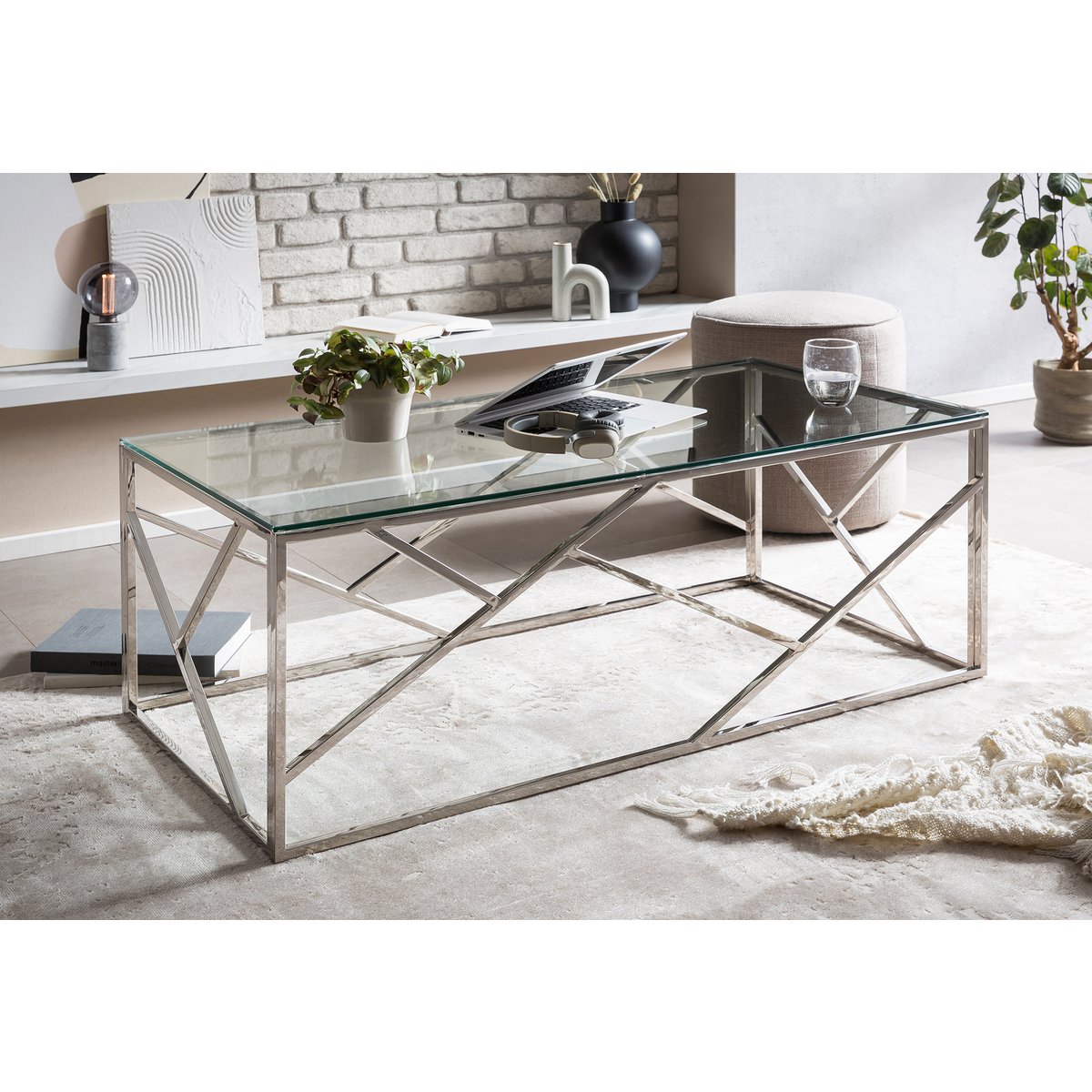 Salontafel zilver 120x60 cm