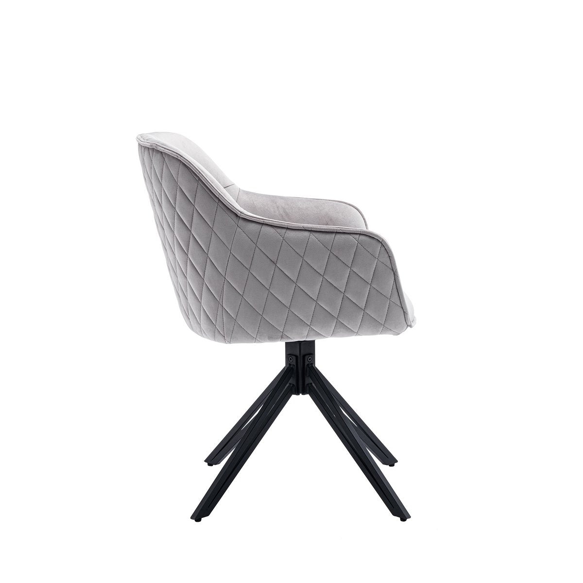 Fauteuil met honingraatquilt in lichtgrijs
