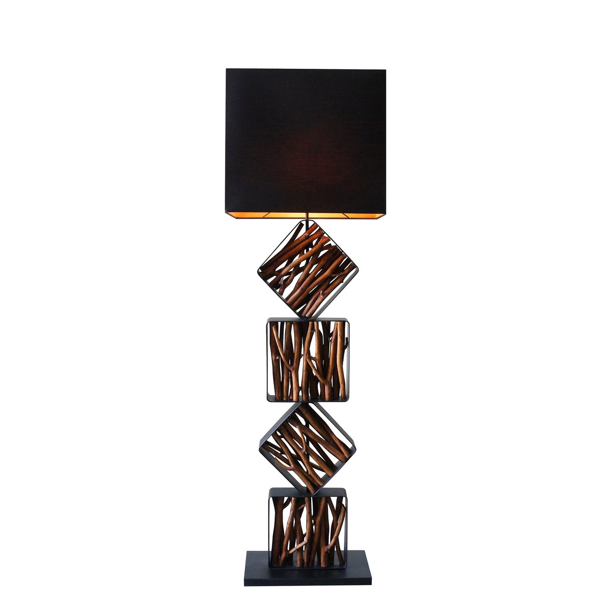 Vloerlamp drijfhout naturel/zwart 155 cm