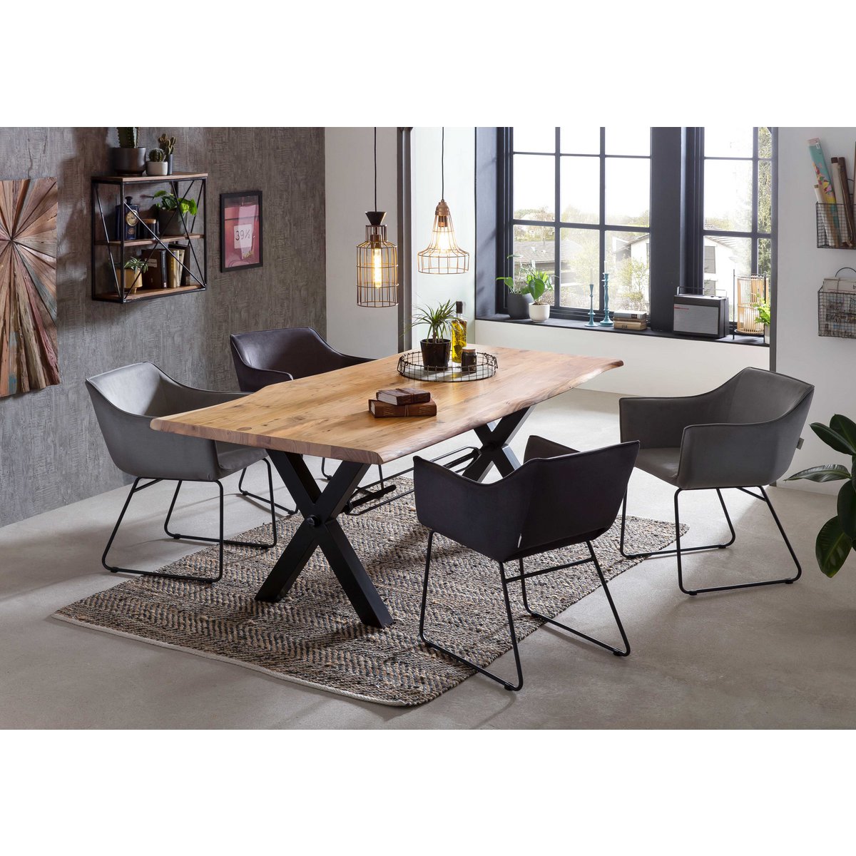 Tafel 200x100 cm, natuurlijk acaciahout