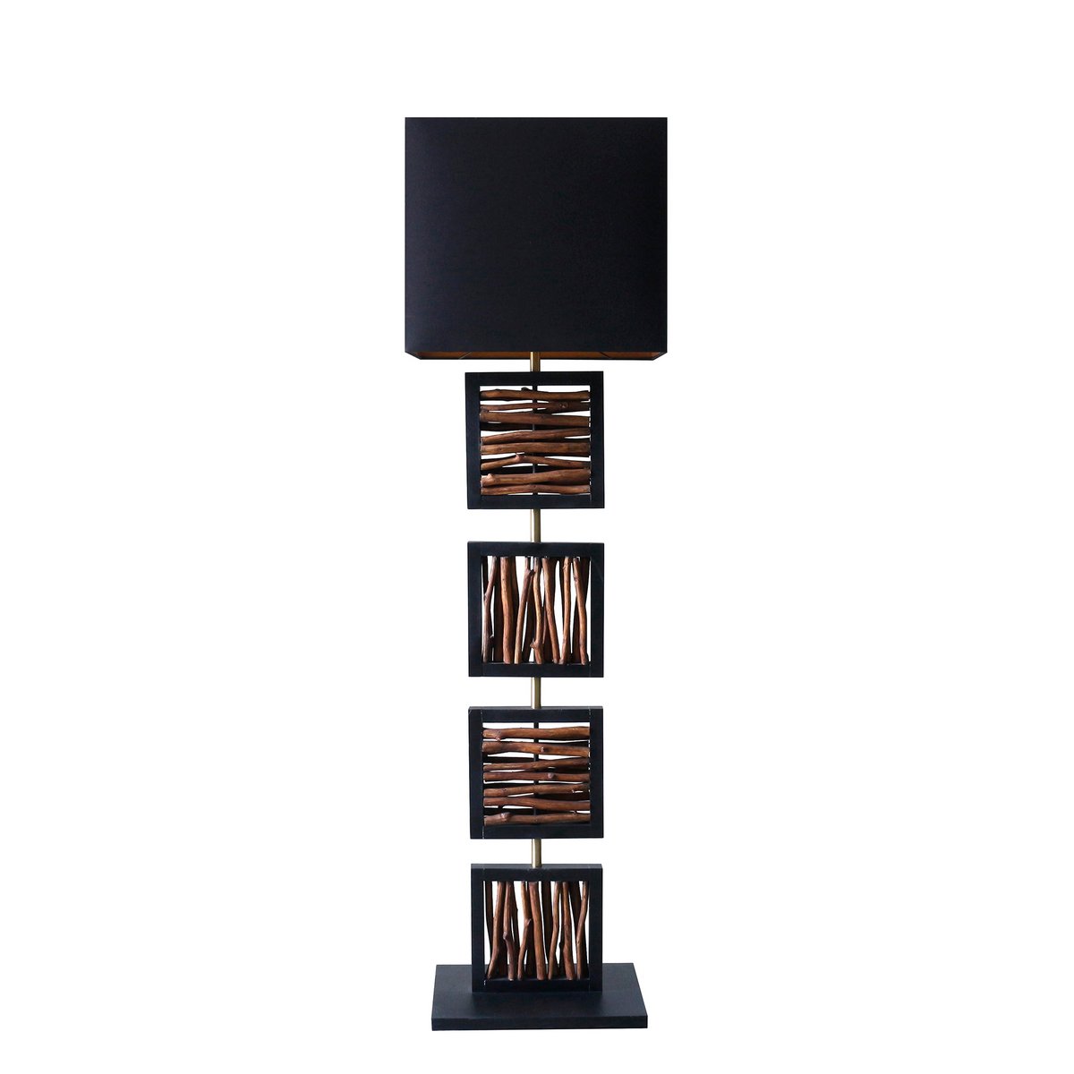 Vloerlamp drijfhout naturel/zwart 163 cm