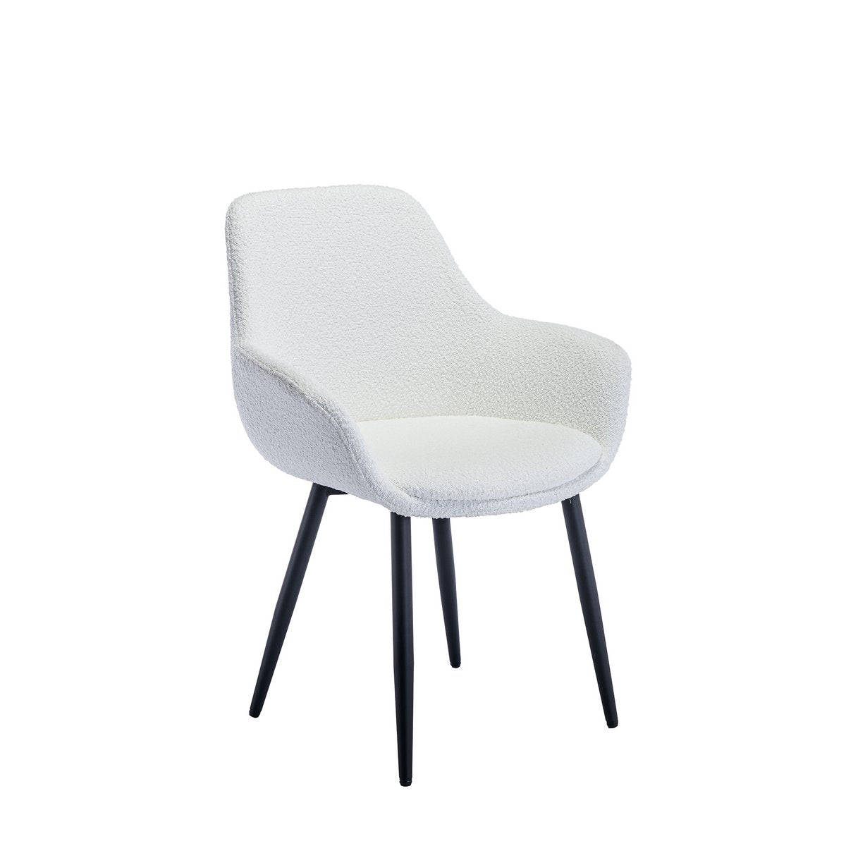 Fauteuil Bouclé stof wit set van 2