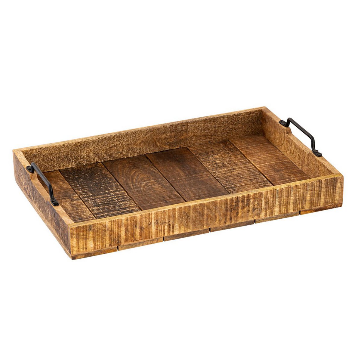 Houten lade serveerlade xxl 57x39cm lade houten decoratietablet gemaakt van mango houten vast