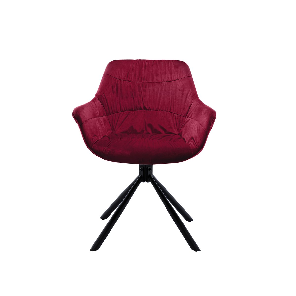 Fauteuil met honingraatstiksel in rood fluweel