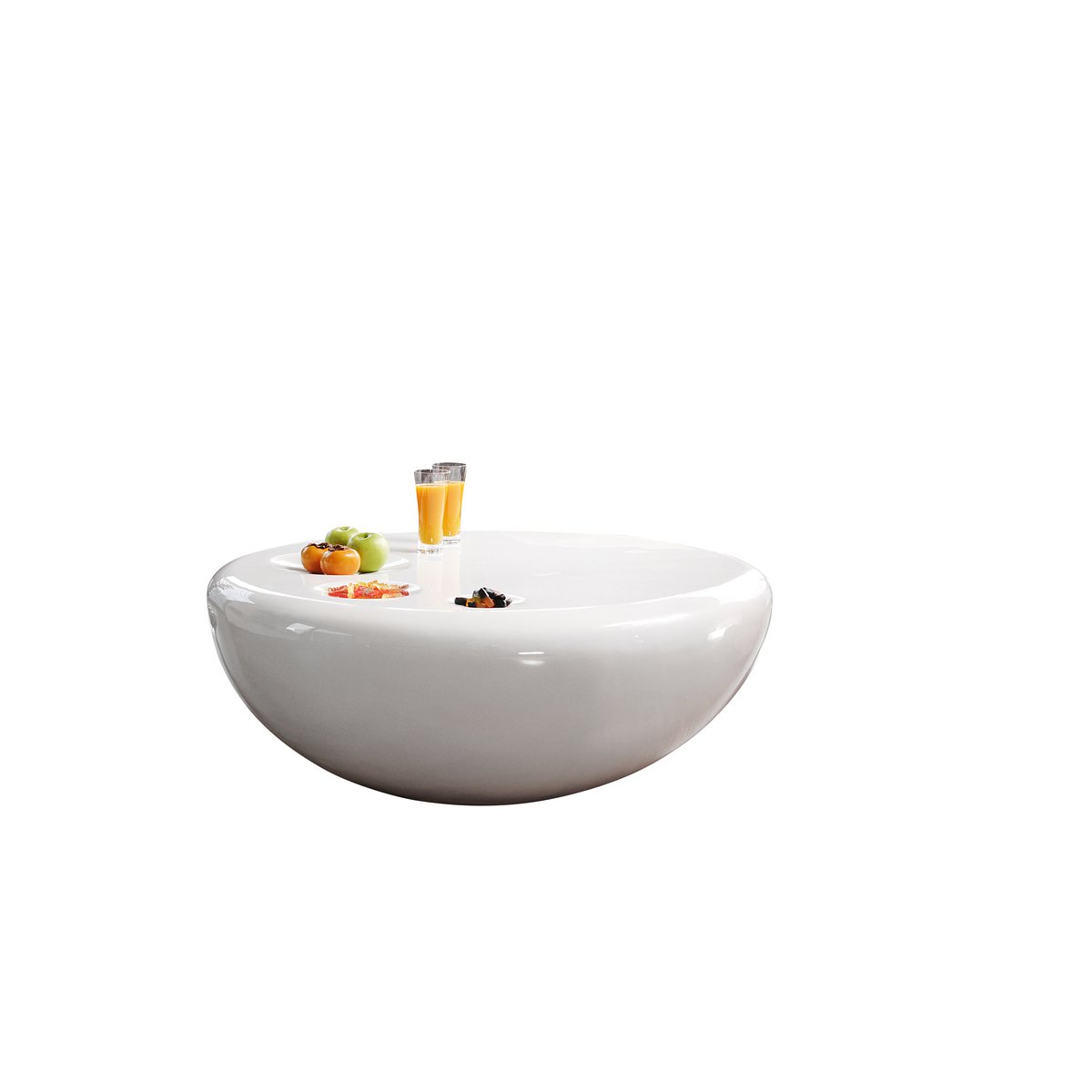 Salontafel Ø 100 cm rond wit glasvezel