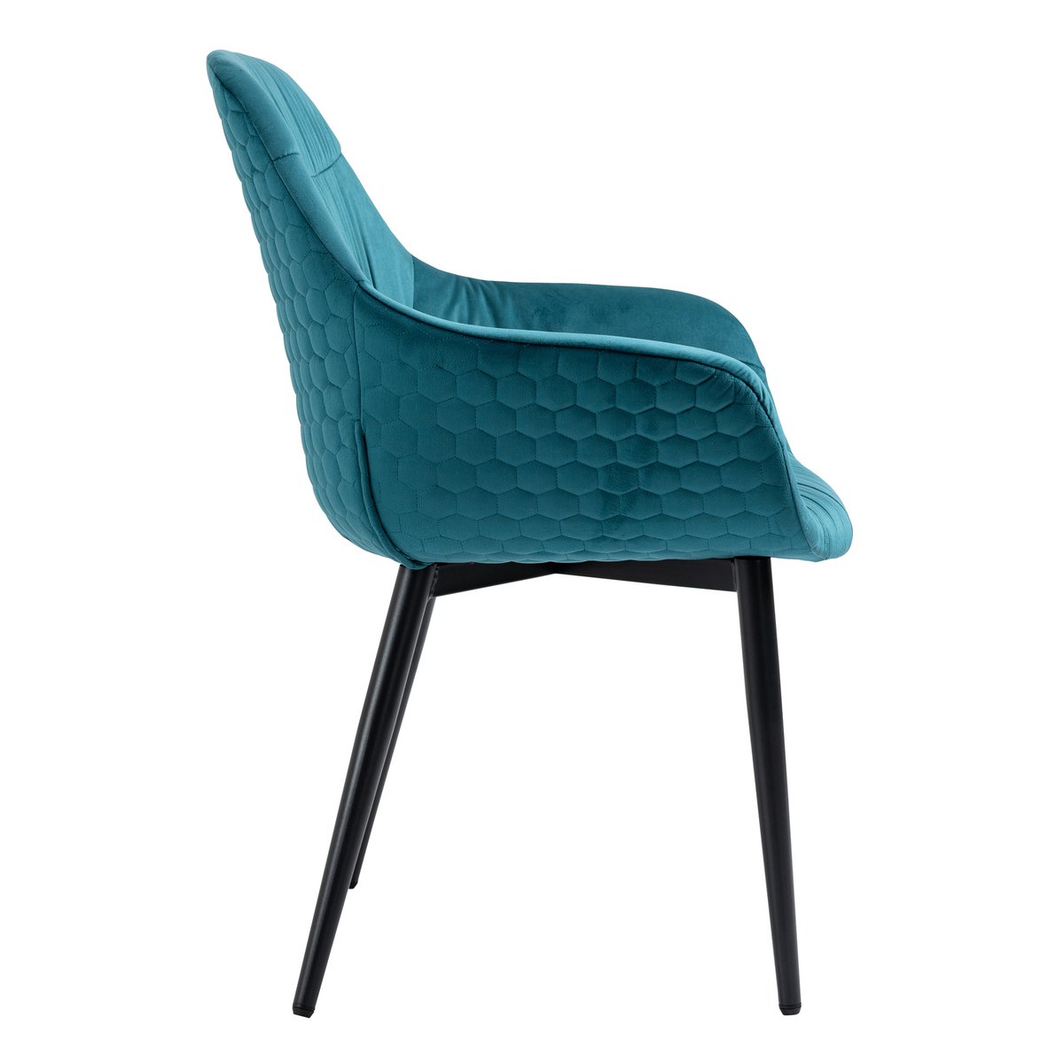 Fauteuil met honingraat quilten fluweel turquoise