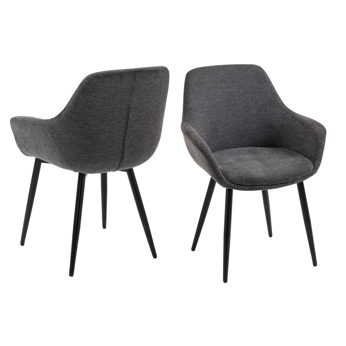 Set van 2 fauteuils antraciet