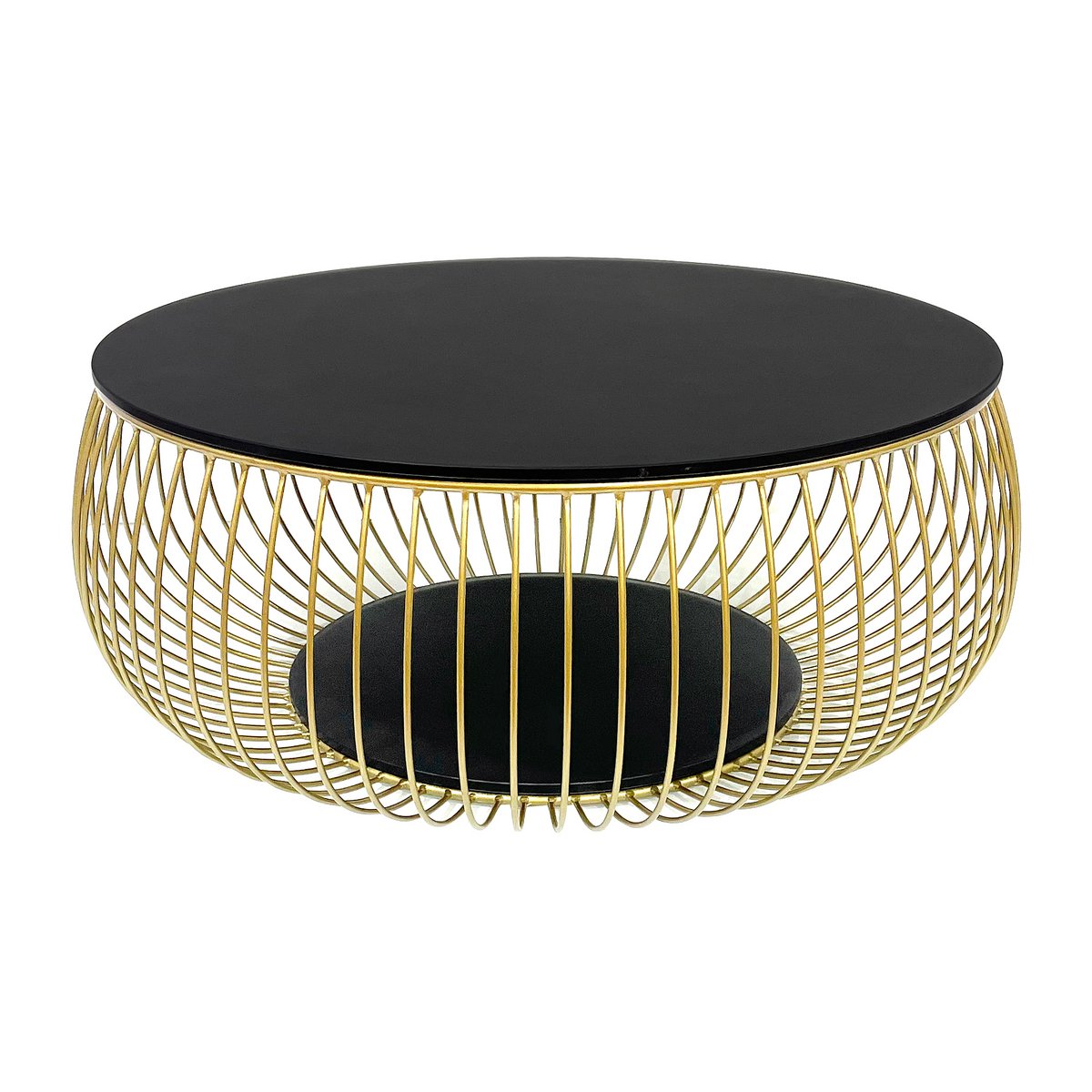 Salontafel Ø 86 cm zwart/goud