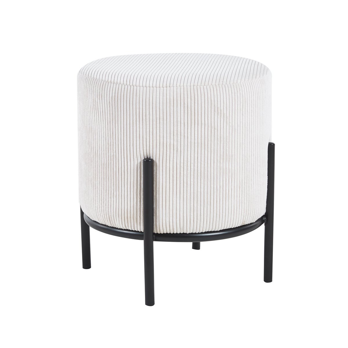 Gestoffeerde kruk Ø35 cm koordoptiek beige