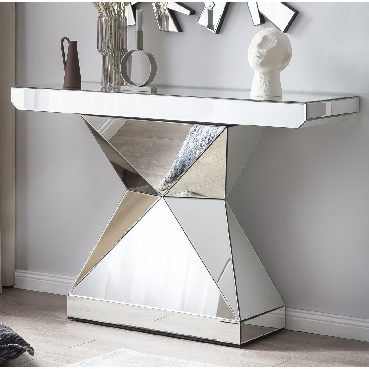 MDF console tafel met spiegelglas