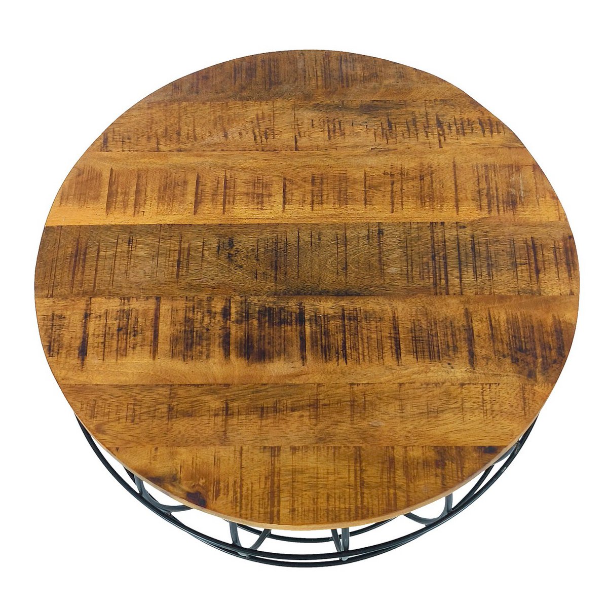 Bijzettafel Duurzame salontafel Woonkamer Tafel Ronde Lexington Ø 55 cm Metalen frame Solid