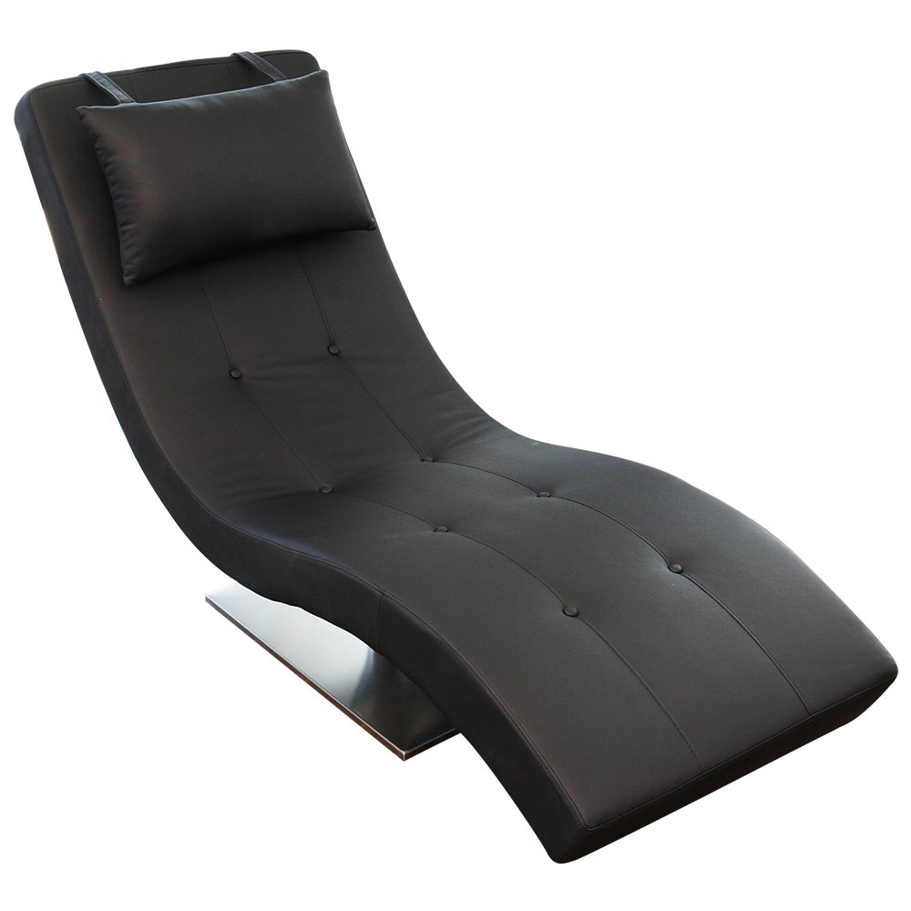 Relax ligbed zwart kunstleer look