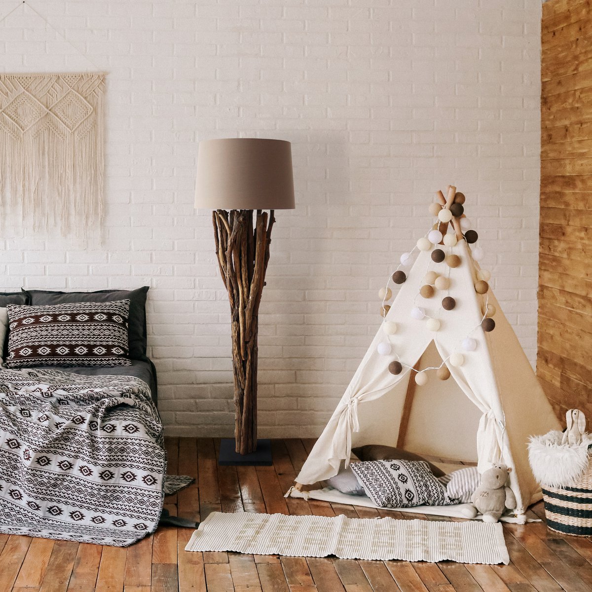 Vloerlamp drijfhout naturel/bruin 175 cm