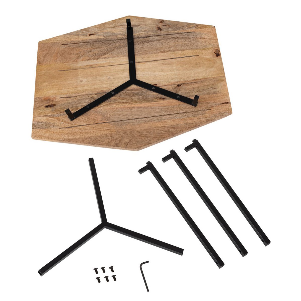 Zije tabel 56 x 48 cm salontafel Duurzame woonkamer tafel Inca metalen frame zwart