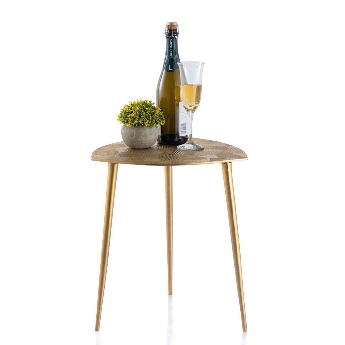 Bijzitter 4-delige metalen decoratieve tafel Alster 40x45x40 cm driehoekige klasse.