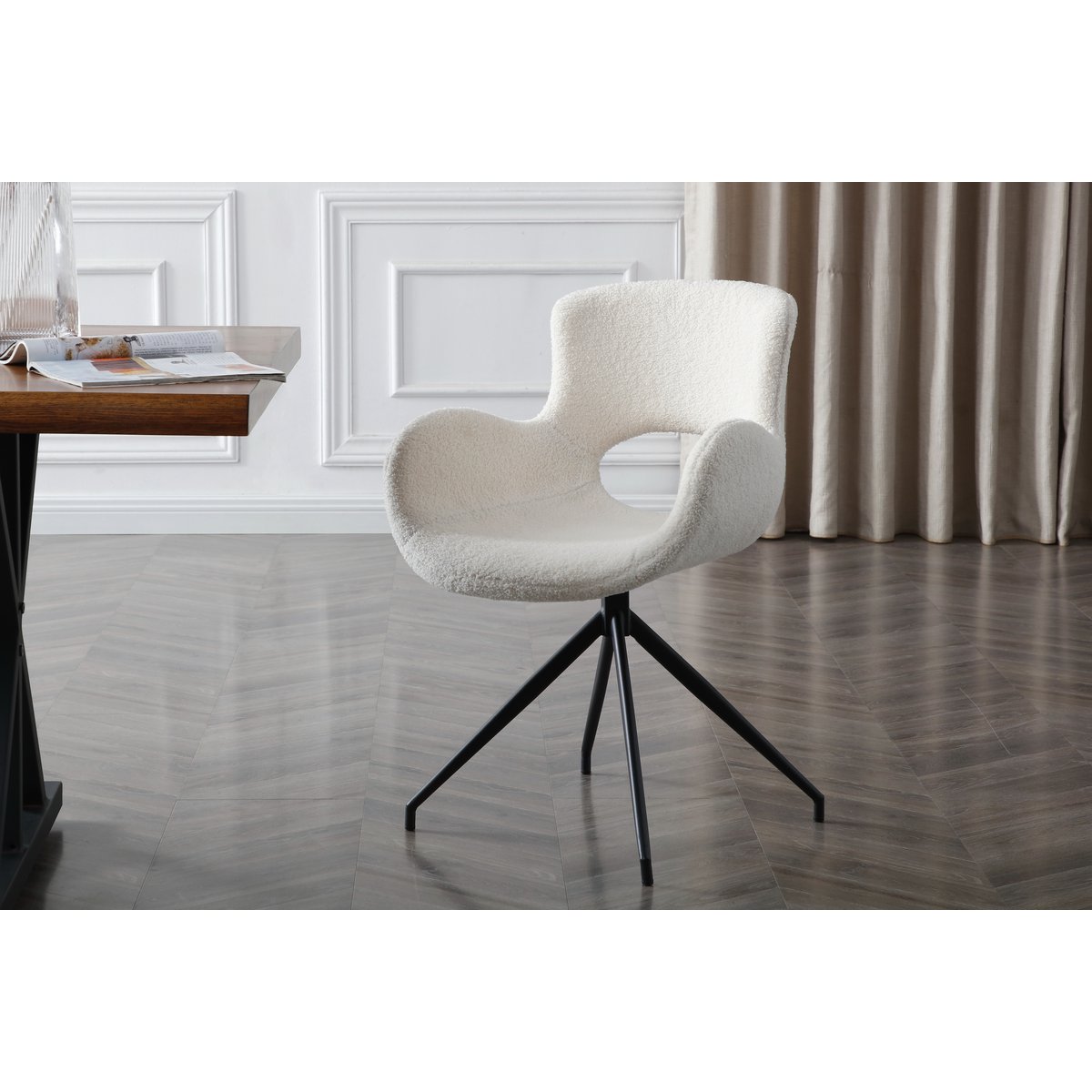 Fauteuil met uitgesneden rugleuning Wit