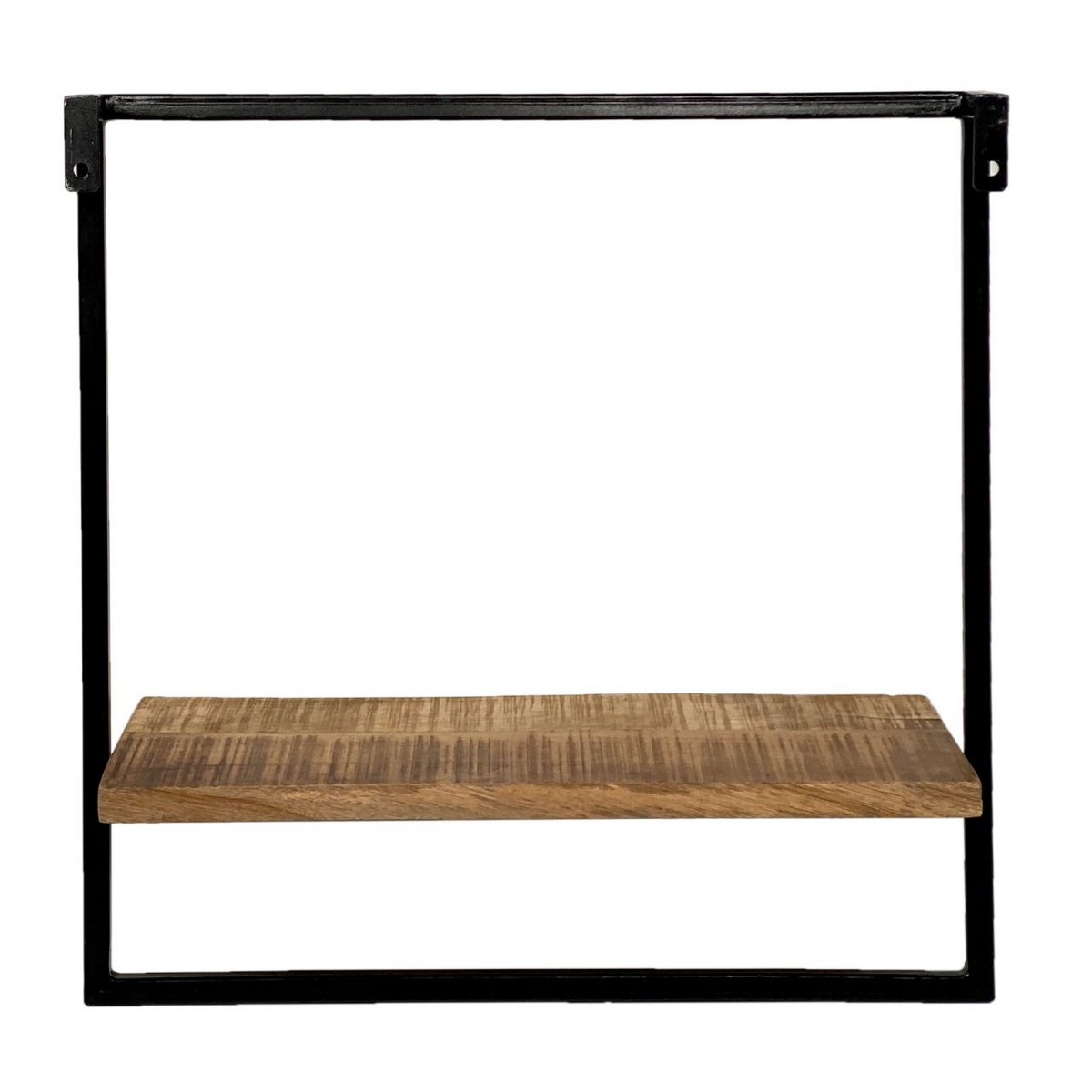 Hangplank wandplank boekenplank boekenplank 50x50x25 cm Dock metalen frame zwart