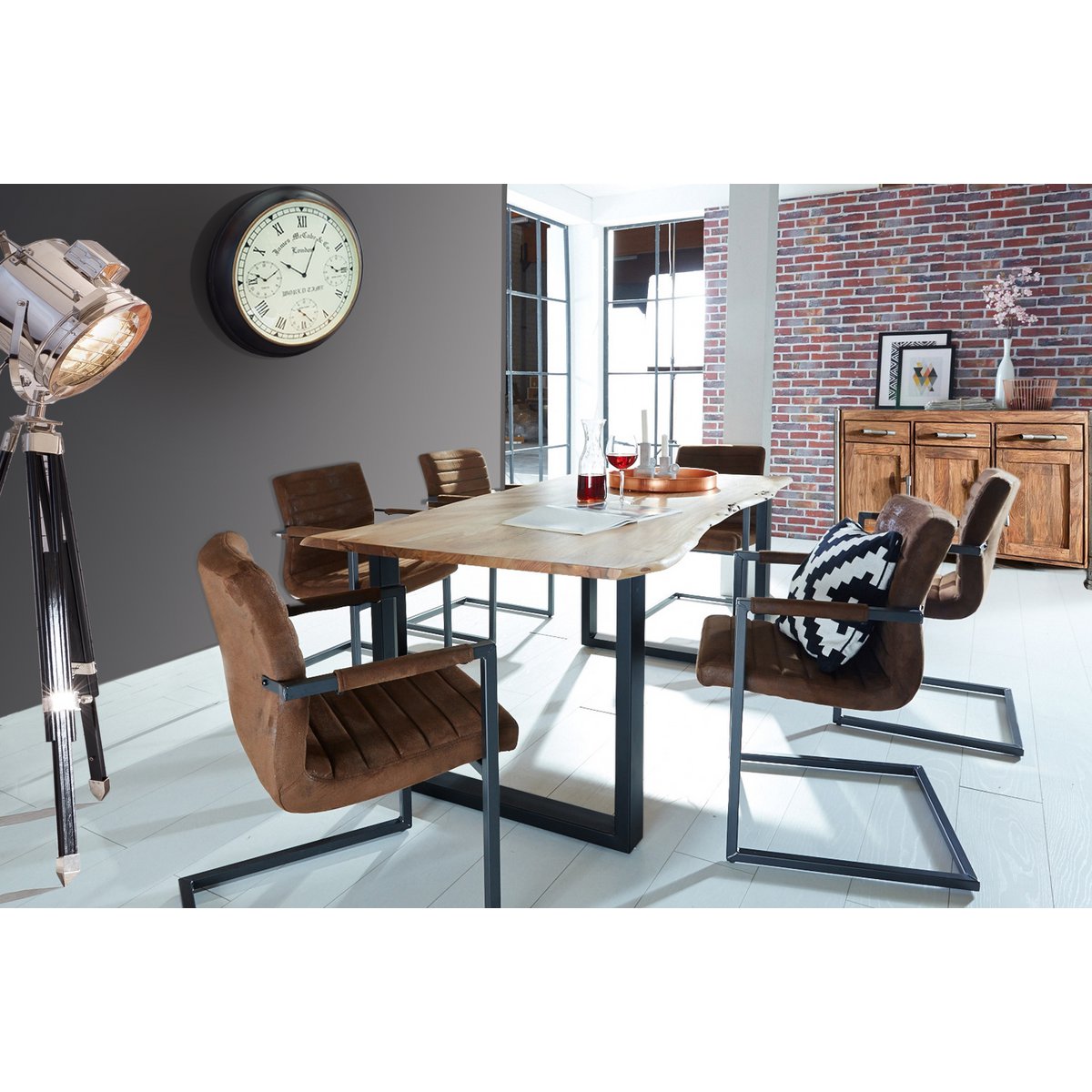 Tafel 120 x 80 cm, naturel blad, zwart frame