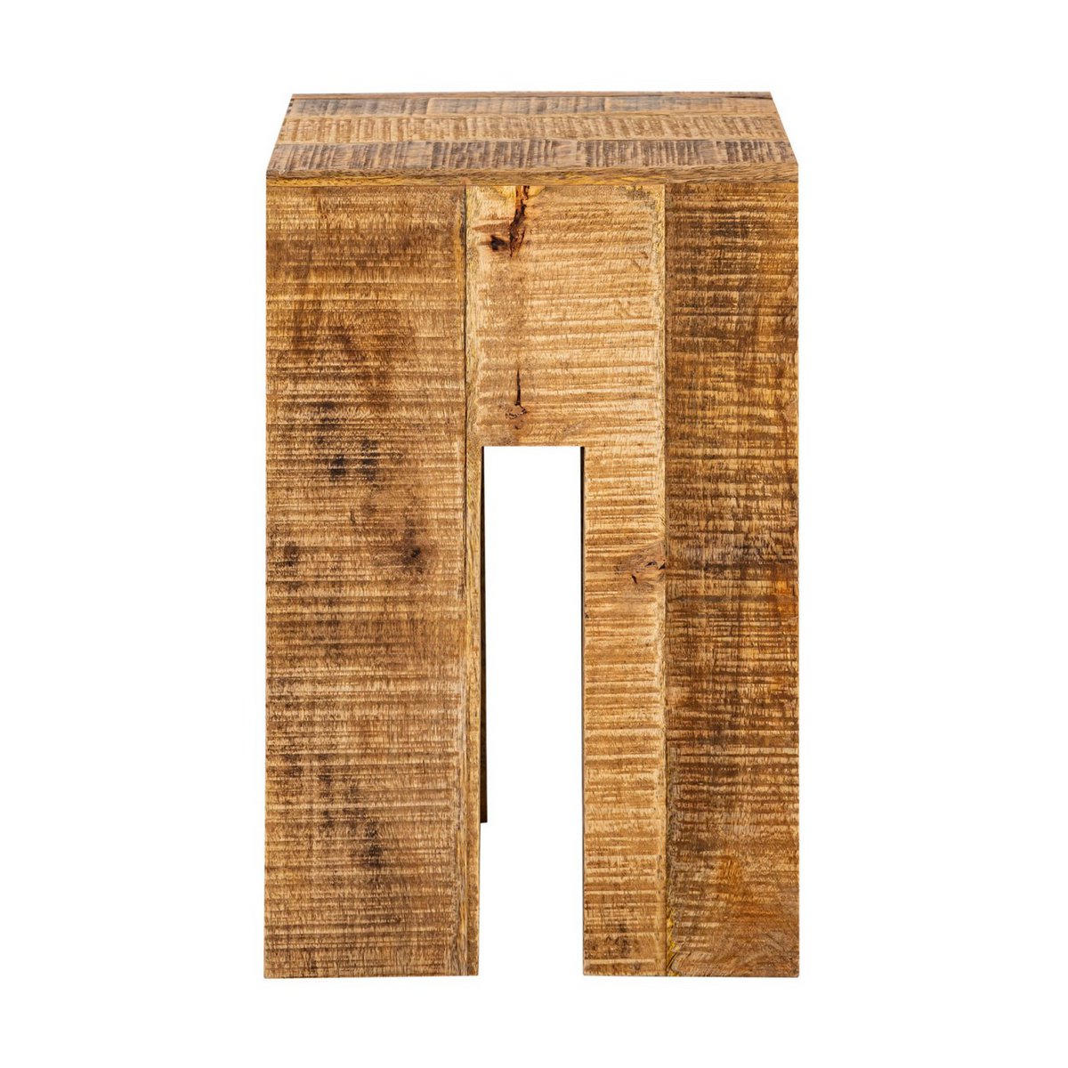 Kruk vierkant 28 x 45 x 28 cm bloemkrukbloem kolom stoel ontlasting bijzettafel mango hout