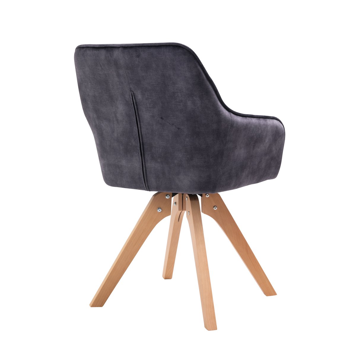 Fauteuil vintage fluweel velours, zwart
