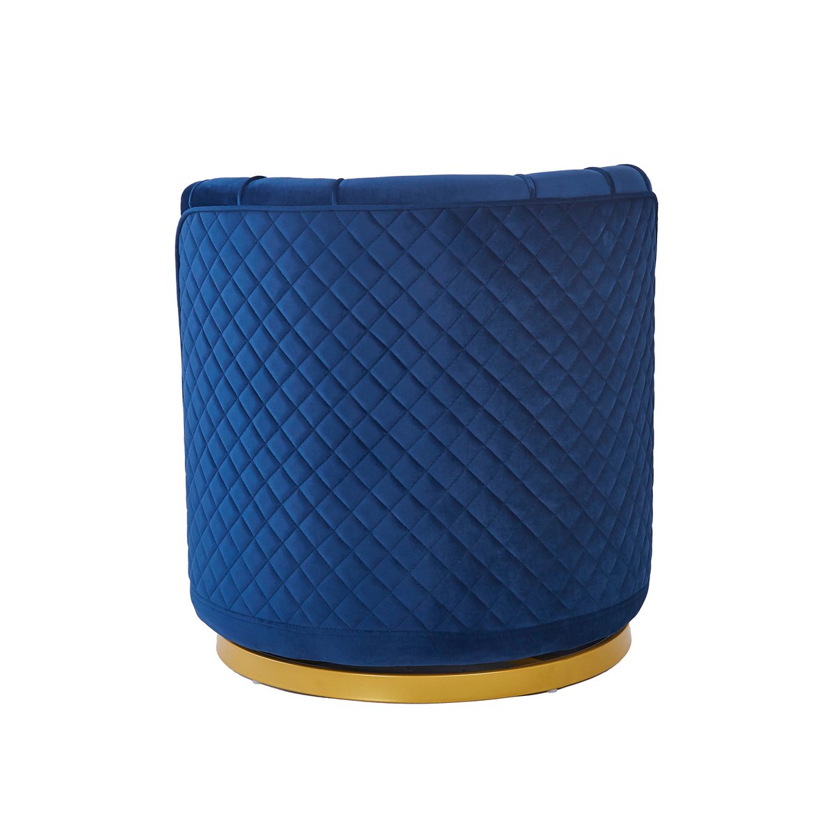 Donkerblauwe fluwelen draaifauteuil