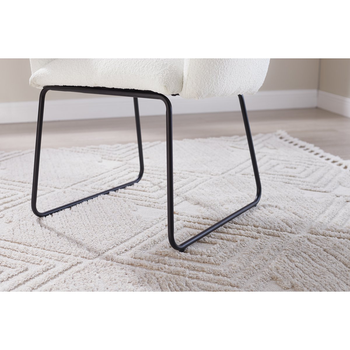 Fauteuil Bouclé stof wit