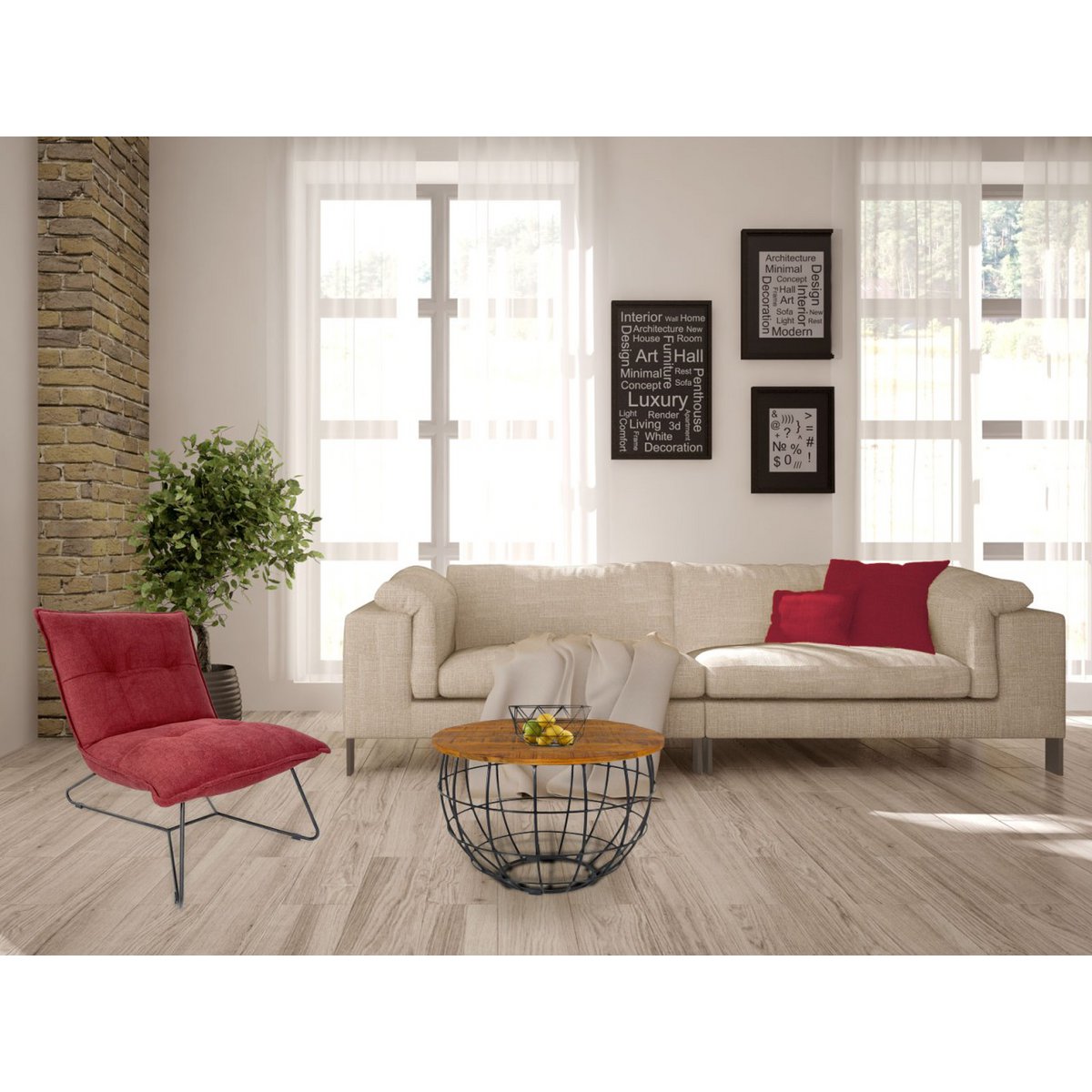 Bijzettafel Duurzame salontafel Woonkamer Tafel Ronde Lexington Ø 55 cm Metalen frame Solid
