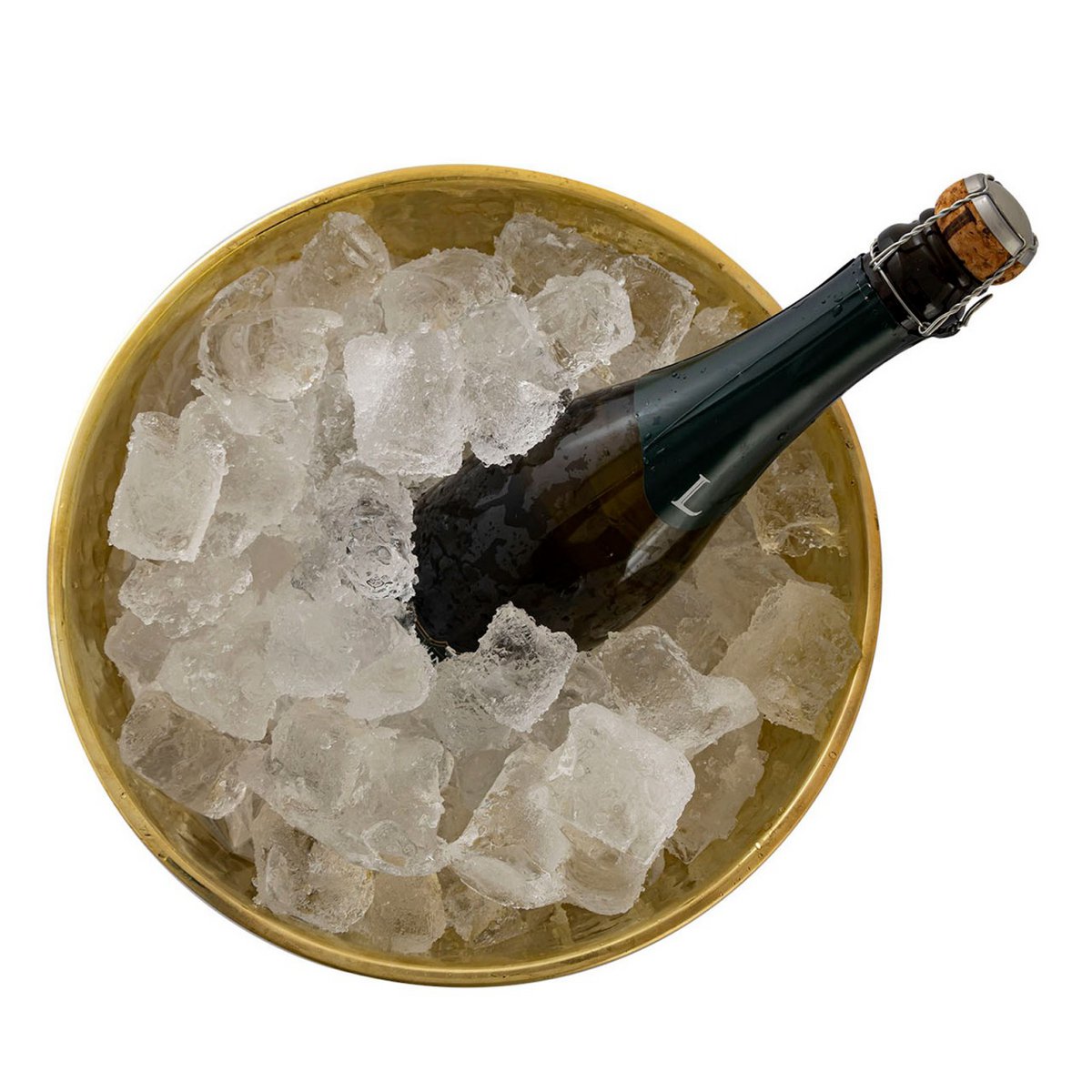 Fleskoeler wijnkoeler 4-delige metaal Ø 29 cm champagne koeler ronde zilveren goud ijs skyhears champagne