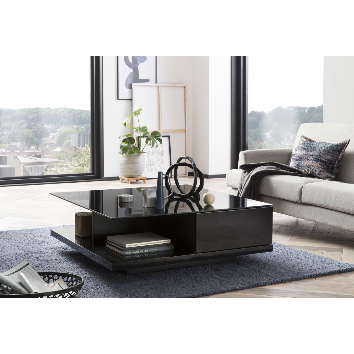 Salontafel 100x100x36 cm zwart