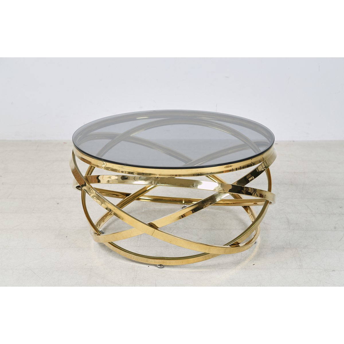 Salontafel goud/grijs Ø 80 cm
