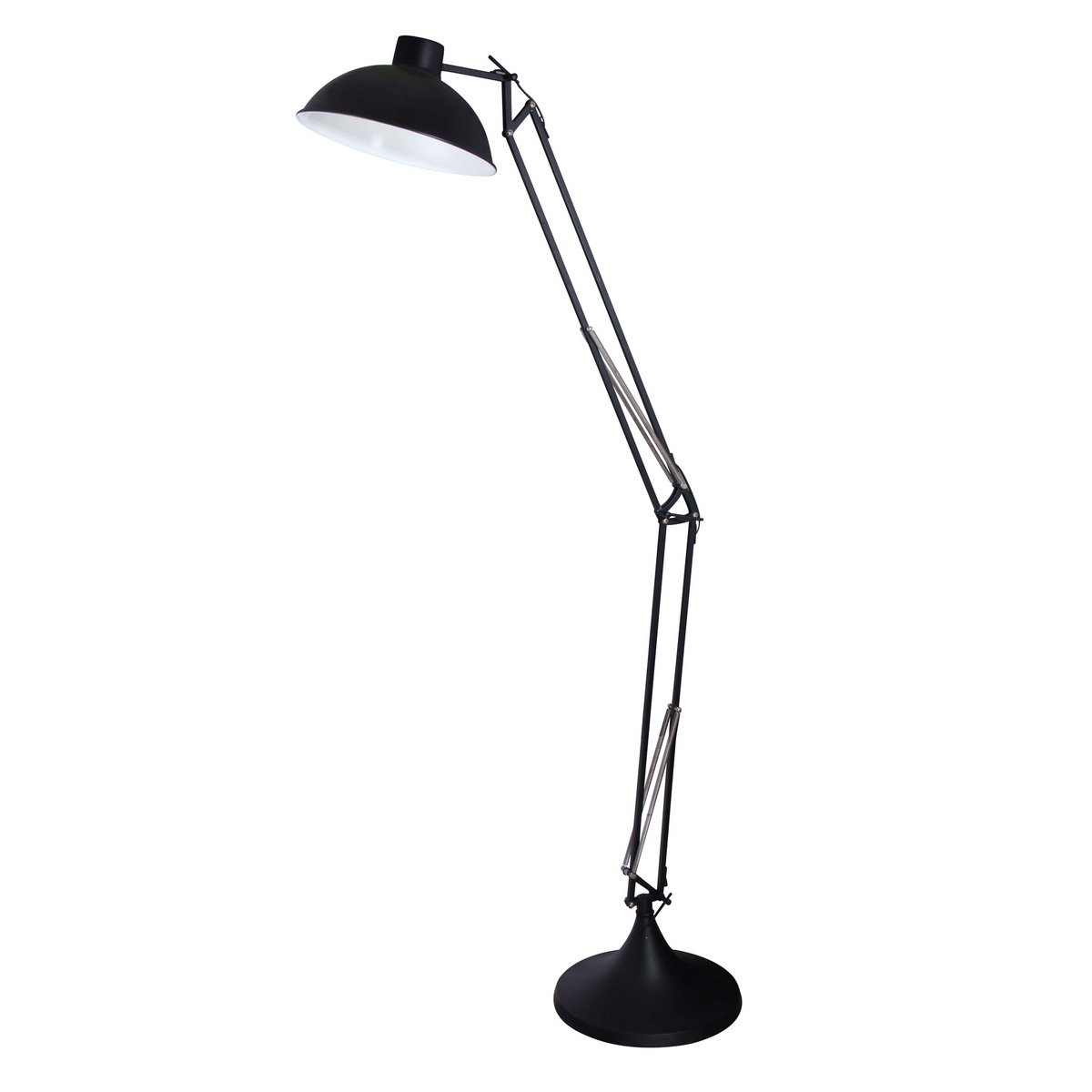 Industriële vloerlamp zwart verstelbaar