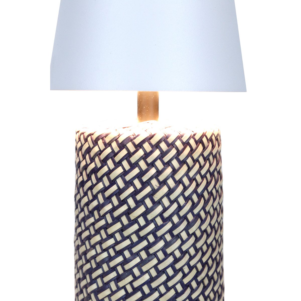 Tafellamp zwart/wit 29 cm met LED batterij